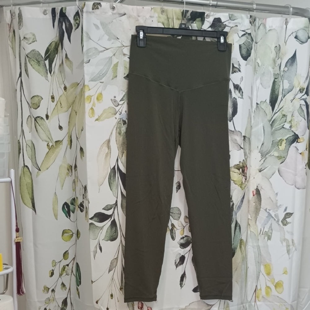 Olive Green High-Waisted Leggings